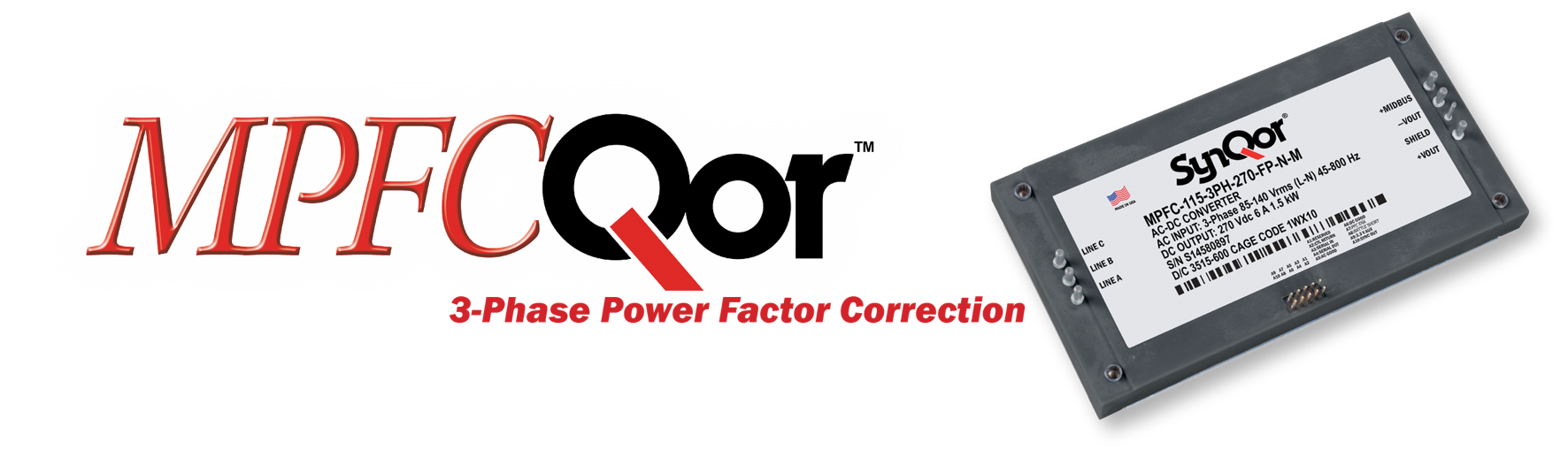 SynQor軍用三相功率因數校正模塊