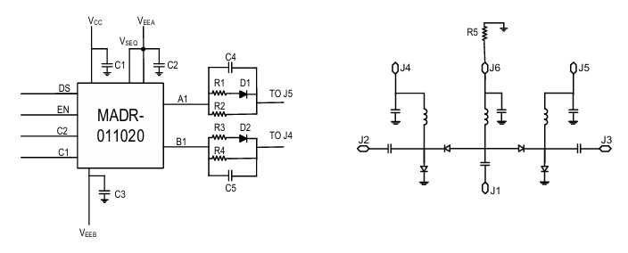MASW-011052 HMIC?硅PIN二極管SP2T開關2-18GHz