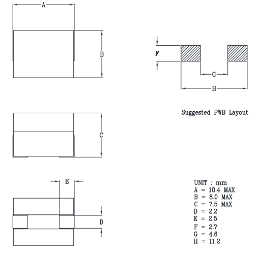 HCB1075N高電流表面貼裝（SMT）功率電感器