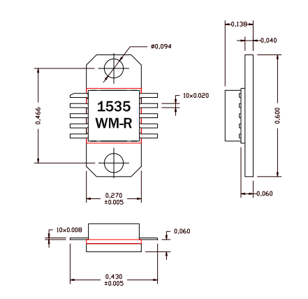 AM153540WM-EM-R L/S波段寬帶功率放大器