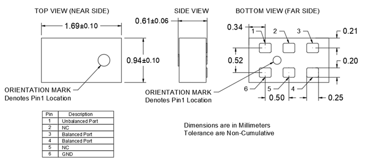 ?X4B10L1-5050G超小型平衡變壓器Anaren